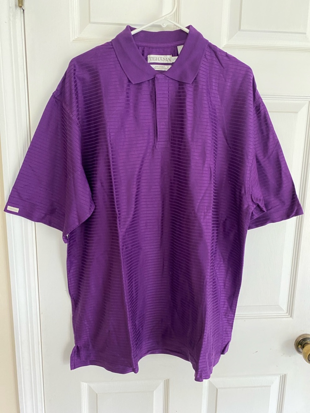 NWOT Tehama Men's Polo Shirt Large 100% Double Mercerized Cotton